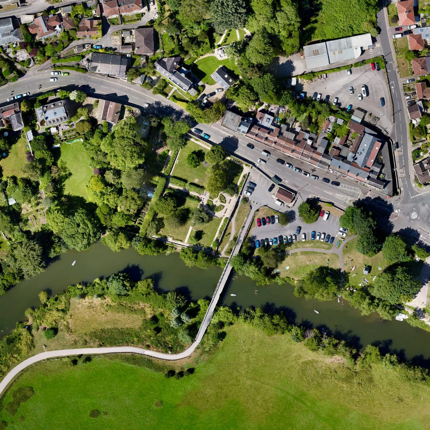 Batheaston and the River Avon from above — our home ground